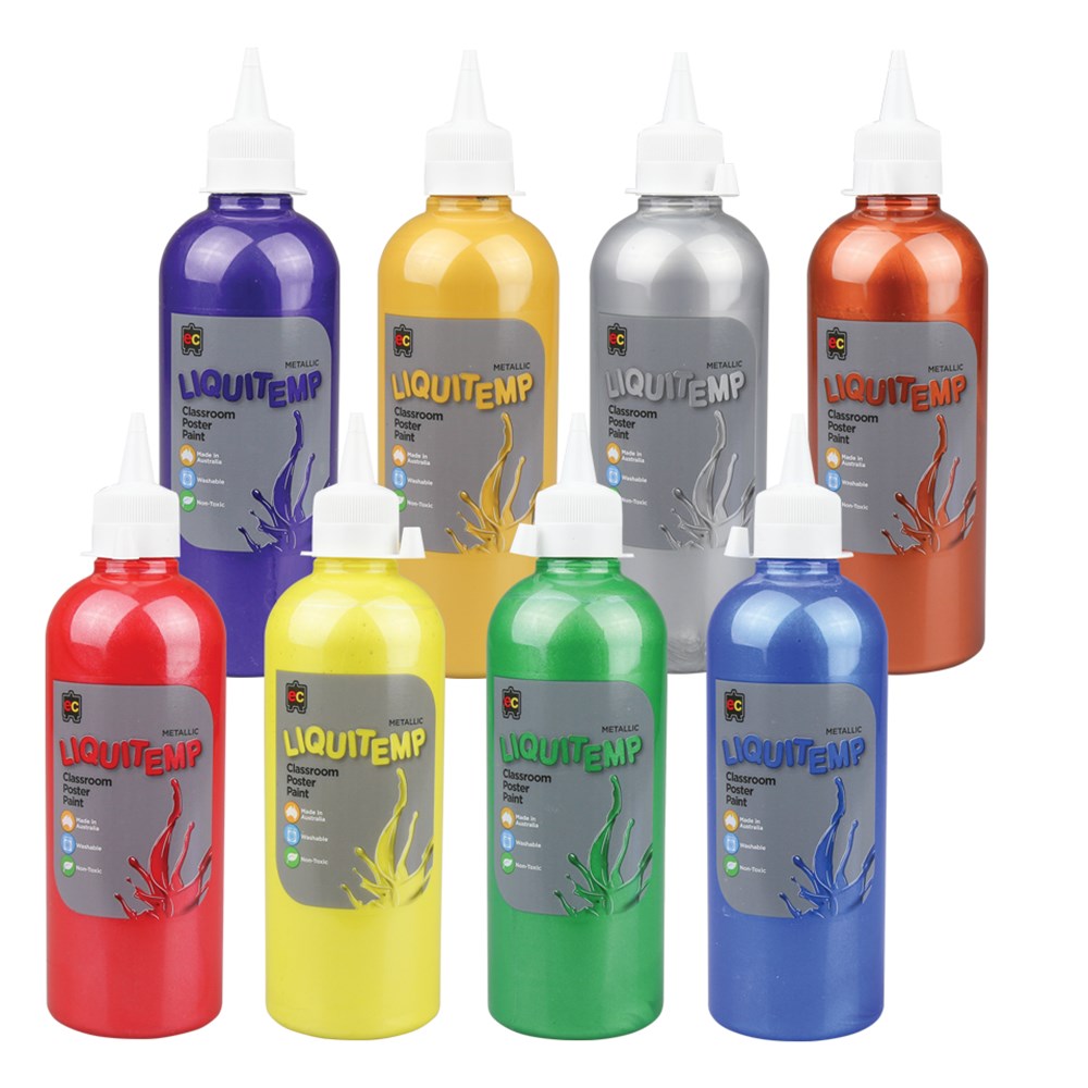 EC Liquitemp Metallic Paint - 500ml - Set of 8 Colours | Metallic Paint ...