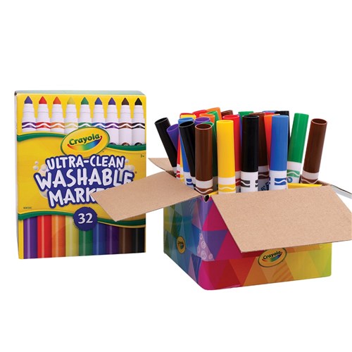 Crayola Washable Broad Line Markers Deskpack - Pack of 32