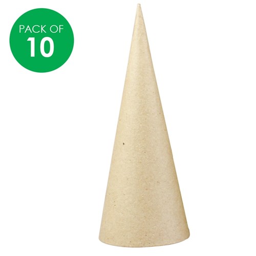 Papier Mache Cones - Pack of 10, Papier Mache