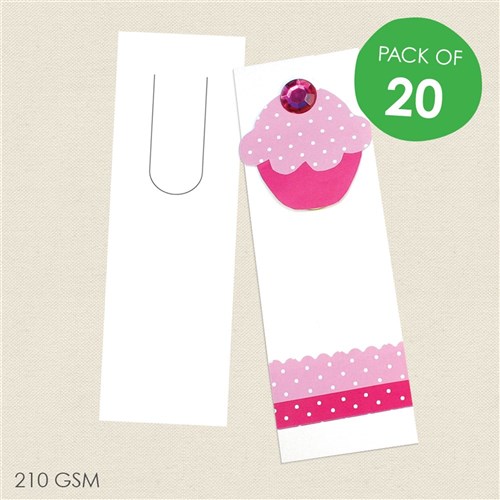 Cardboard Bookmarks - White - Pack of 20