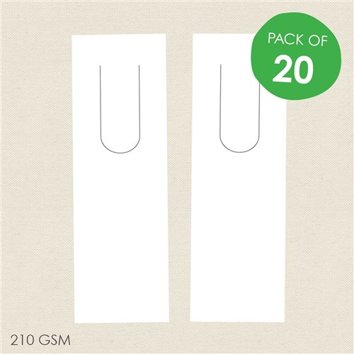 Cardboard Bookmarks - White - Pack of 20