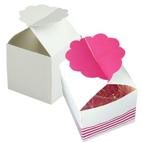 Cardboard Flower Gift Boxes - White - Pack of 20