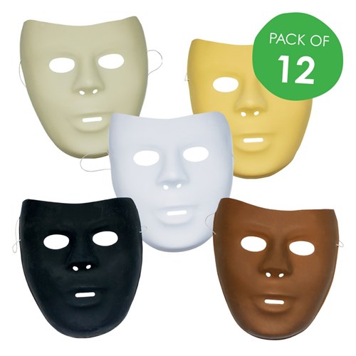 Face Masks - Coloured - Pack of 12 | Masks | CleverPatch - Art & Craft ...