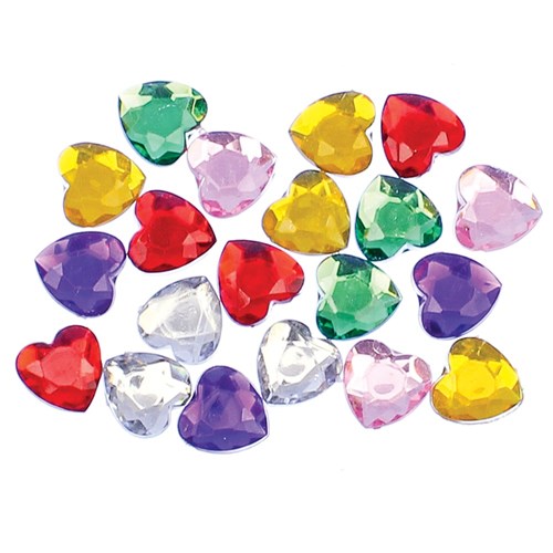 Heart Rhinestones - Assorted - Pack of 20