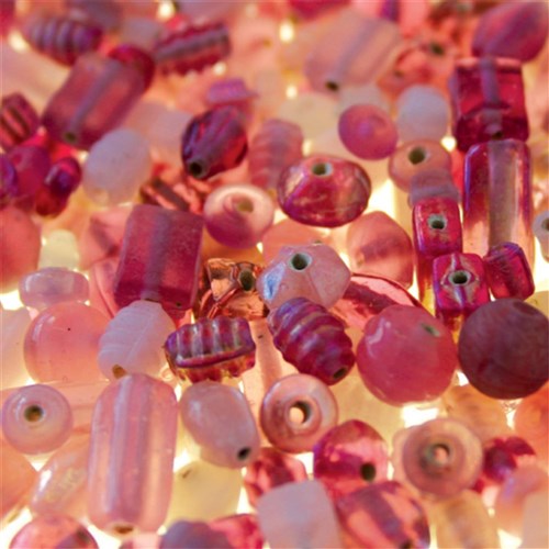 Glass Beads - Pink - 200g Pack