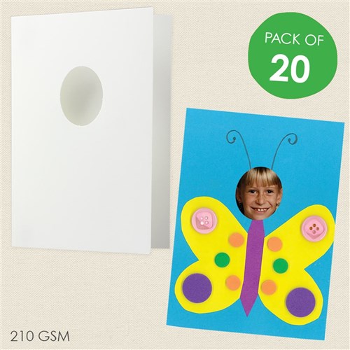 Cardboard Photo Frame Cards - White - Pack of 20