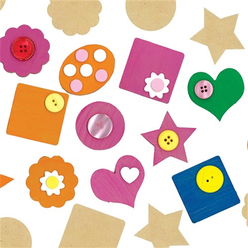 Mini Wooden Assorted Shapes - Pack of 48