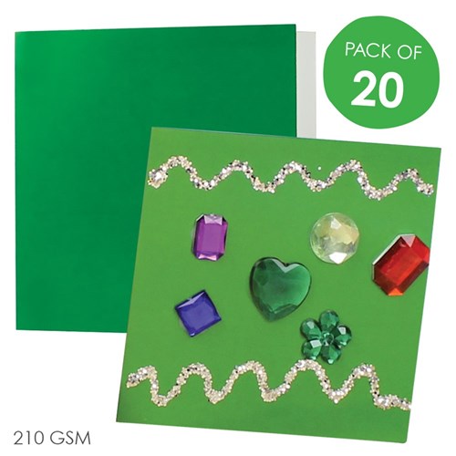 Square Cards - Green - Pack of 20