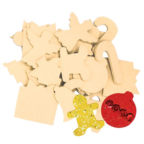 Small Wooden Christmas Shapes - Pack of 24