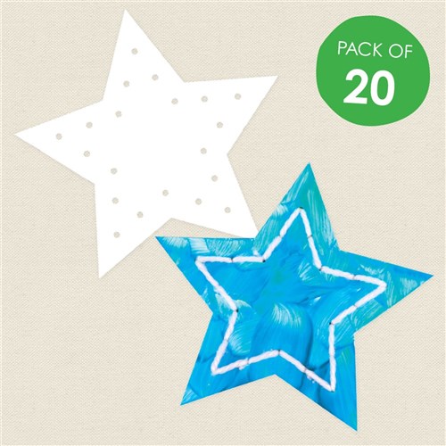 Cardboard Sewing Stars - White - Pack of 20