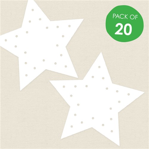 Cardboard Sewing Stars - White - Pack of 20