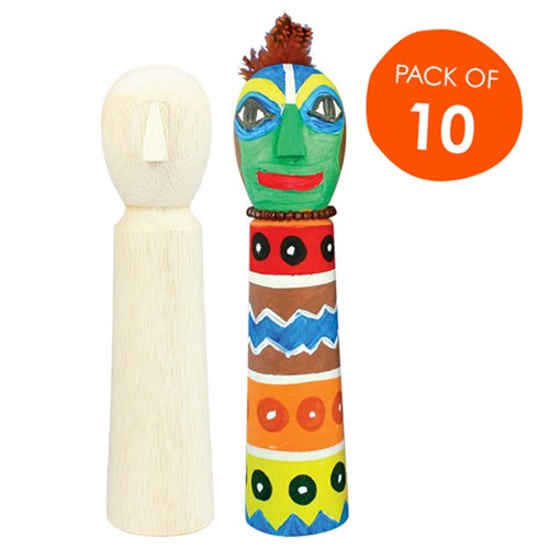 Wooden Totems - Pack of 10