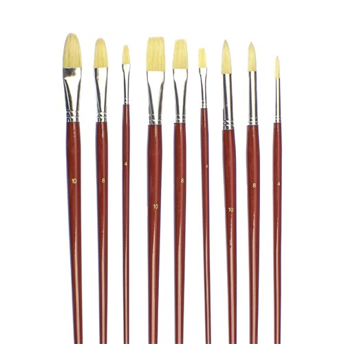 Oil Painting Brush Assortment - Pack of 9