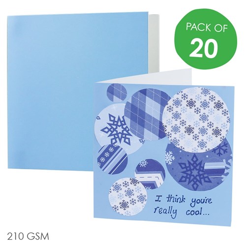 Square Cards - Blue - Pack of 20