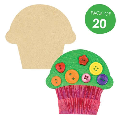 Wooden Cupcake Shapes - Pack of 20