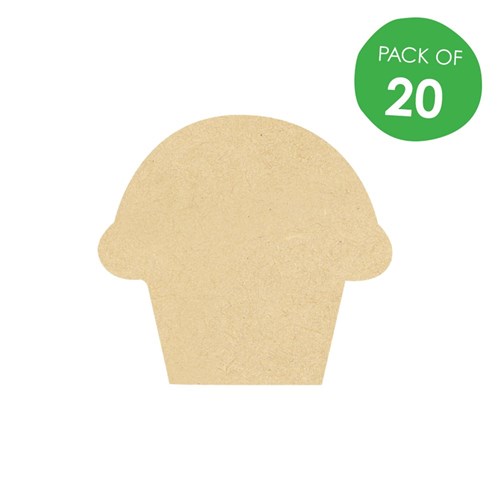 Wooden Cupcake Shapes - Pack of 20