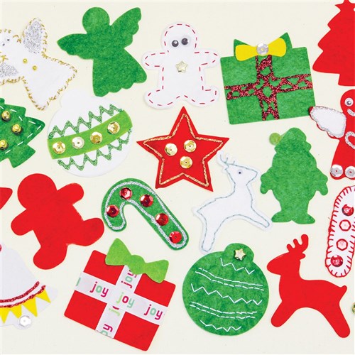 Christmas Felt Shapes - Pack of 30