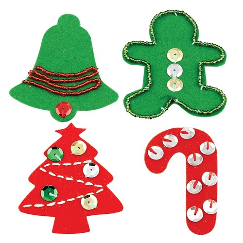 Christmas Felt Shapes - Pack of 30