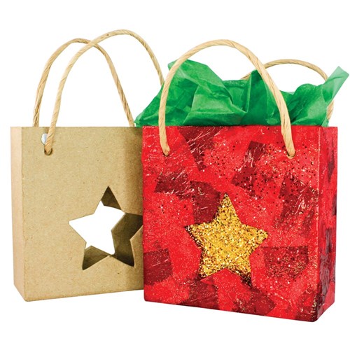 Papier Mache Bag with Star Cutout - Large