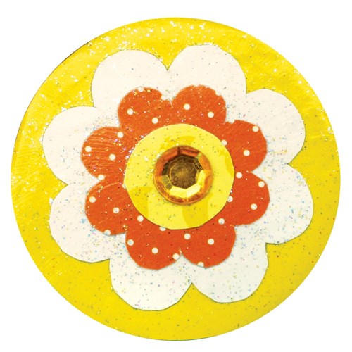 Papier Mache Circle Magnets - Pack of 10