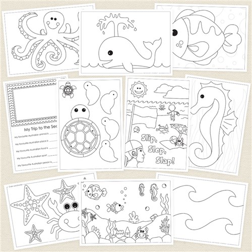 All About Sea Animals & the Ocean Blackline Masters - Pack of 10