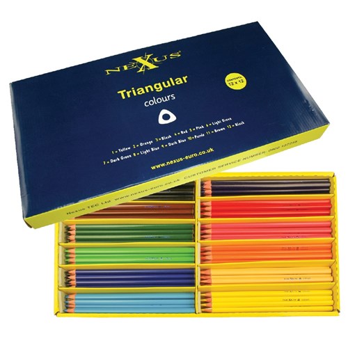 NEXUS Triangular Coloured Pencils Classpack - Pack of 144