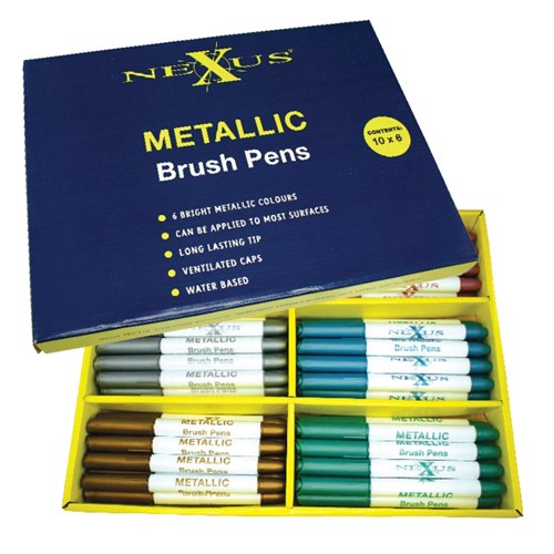 NEXUS Metallic Brush Markers Classpack - Pack of 60