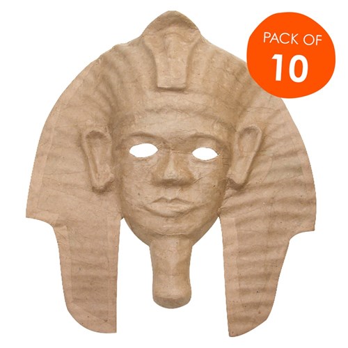 Papier Mache King Tut Mask - Pack of 10