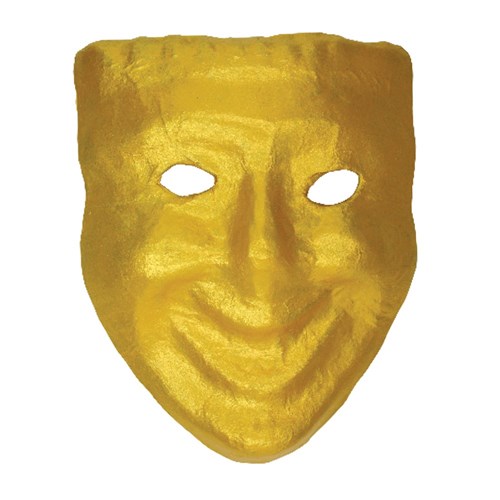 Papier Mache Comedy Mask - Pack of 10