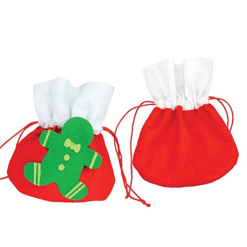 Christmas Felt Bags - Pack of 10