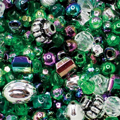 Assorted Bead Mix - Green - 150g Pack