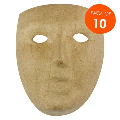 Papier Mache Face Mask - Pack of 10