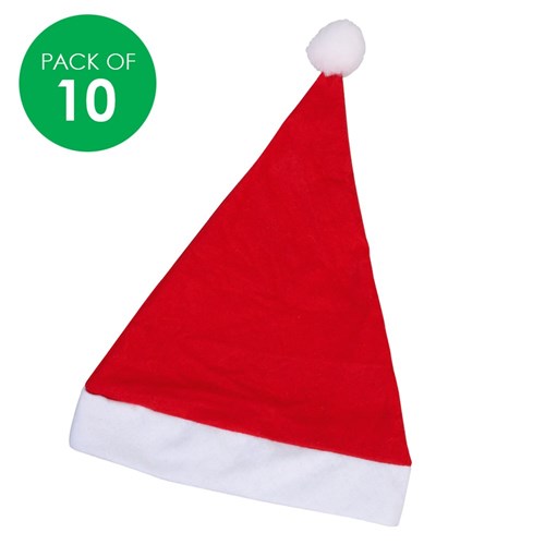 Felt Santa Hats - Pack of 10