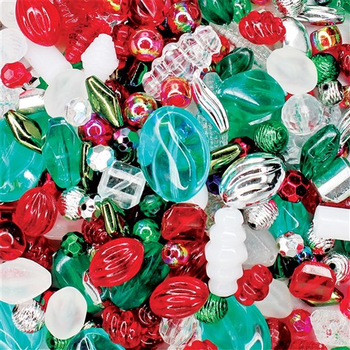 Christmas Assorted Bead Mix - 150g Pack