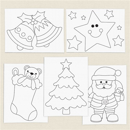 Christmas Printed Canvas Panel Art Boards - Pack of 20