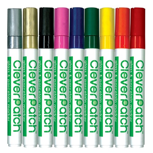 CleverPatch Glass & Porcelain Markers - Set of 9 colours