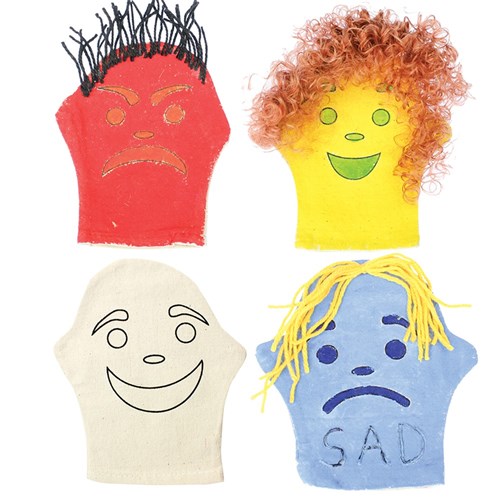 Facial Expression Hand Puppets - Pack of 4