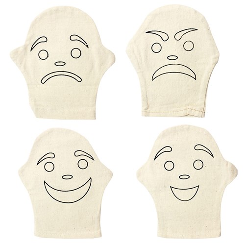 Facial Expression Hand Puppets - Pack of 4