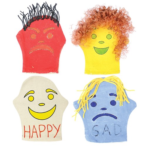 Facial Expression Hand Puppets - Pack of 4