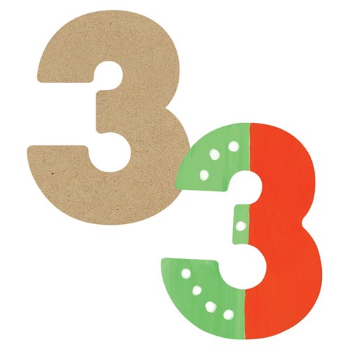 3D Wooden Number - 3