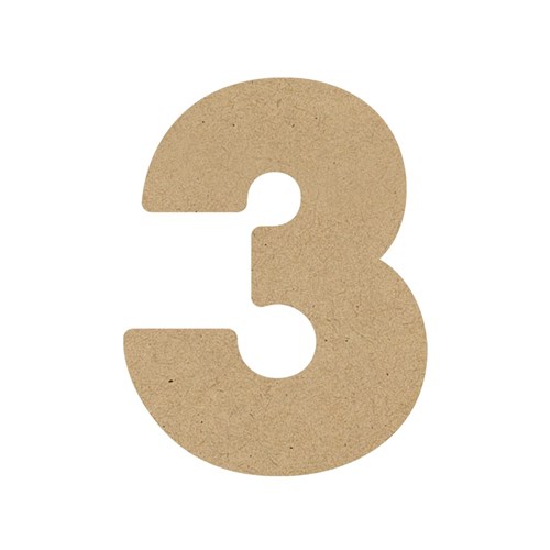 3D Wooden Number - 3