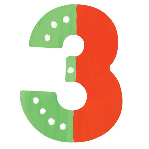 3D Wooden Number - 3