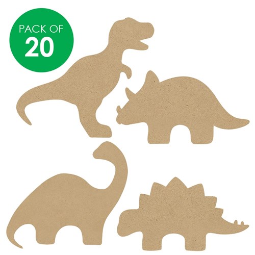 Wooden Dinosaur Shapes - Pack of 20 Wood CleverPatch 