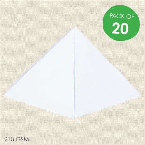 Cardboard Pyramids - White - Pack of 20