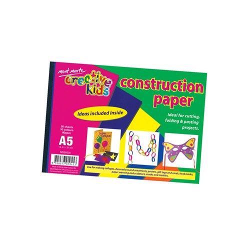 Construction Paper Pad - A5 - 50 Sheets