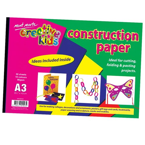 Construction Paper Pad - A3 - 50 Sheets