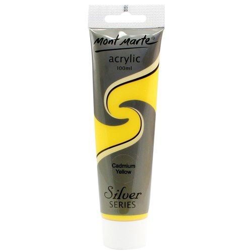 Mont Marte Silver Series Acrylic Paint - Cadmium Yellow - 100ml