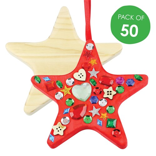 Wooden Stars - Pack of 50