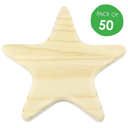 Wooden Stars - Pack of 50