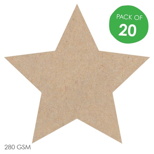 Cardboard Stars - Brown - Pack of 20